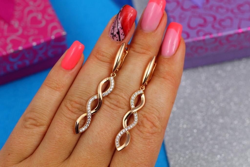 Серьги подвески Xuping Jewelry Калето 5 см Золотистый (2245421341)