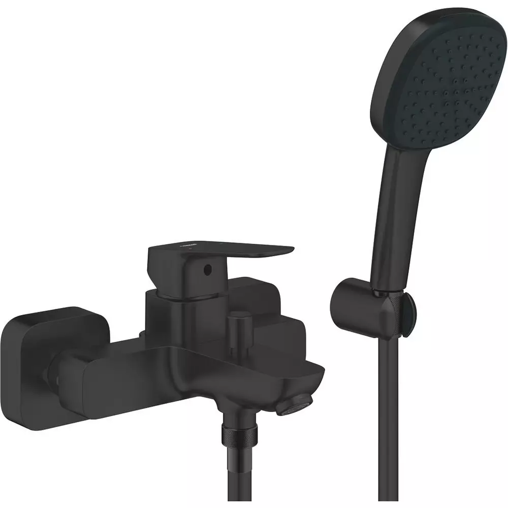 Смеситель для ванны Grohe Cubeo 1018142430 с душевым набором Черный матовый (574089) Смеситель для ванны Grohe Cubeo 1018142430 с душевым набором Черный матовый (574089)