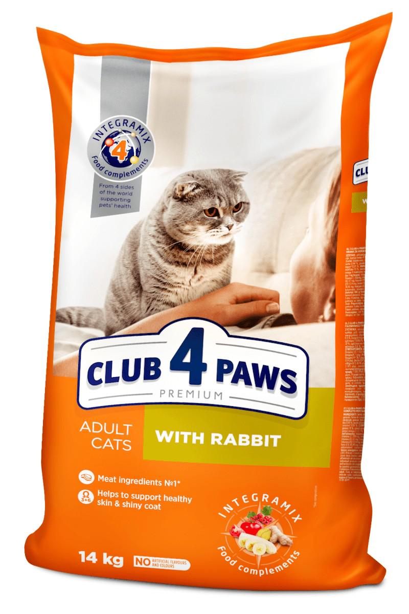 Сухой корм для взрослых кошек Club 4 Paws Rabbit с кроликом 14 кг (4820083909153)