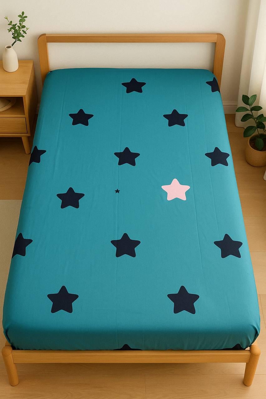 Простынь на резинке Звезды бязь 180х200 см (G-1704st/WP/x180) Простынь на резинке Звезды бязь 180х200 см (G-1704st/WP/x180)