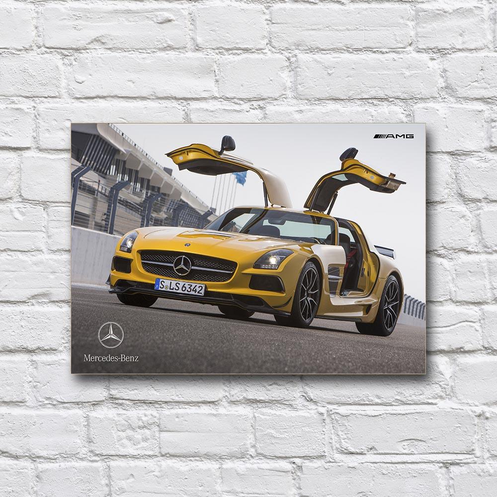 Постер деревянный Mercedes-Benz SLS AMG 210х297 мм (18248481) - фото 1