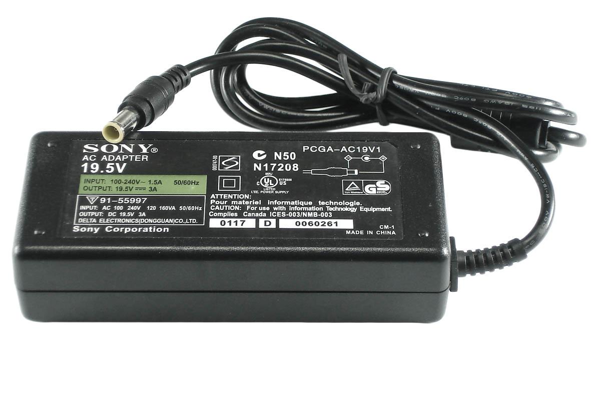 Блок питания для ноутбука Sony PCGA-AC19V1 60W 19,5V 3A 6,5x4,4 мм (004039)