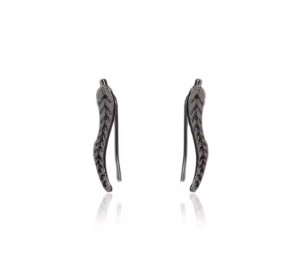 Сережки протяжки Гілочка чорне листя (2282285557)