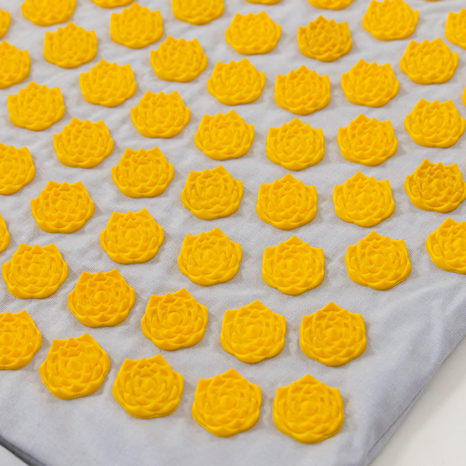 Коврик массажный Аппликатор Кузнецова/валик/подушка для спины/шеи/ног OSPORT Lotus Set Серо-желтый (n-0003) - фото 4