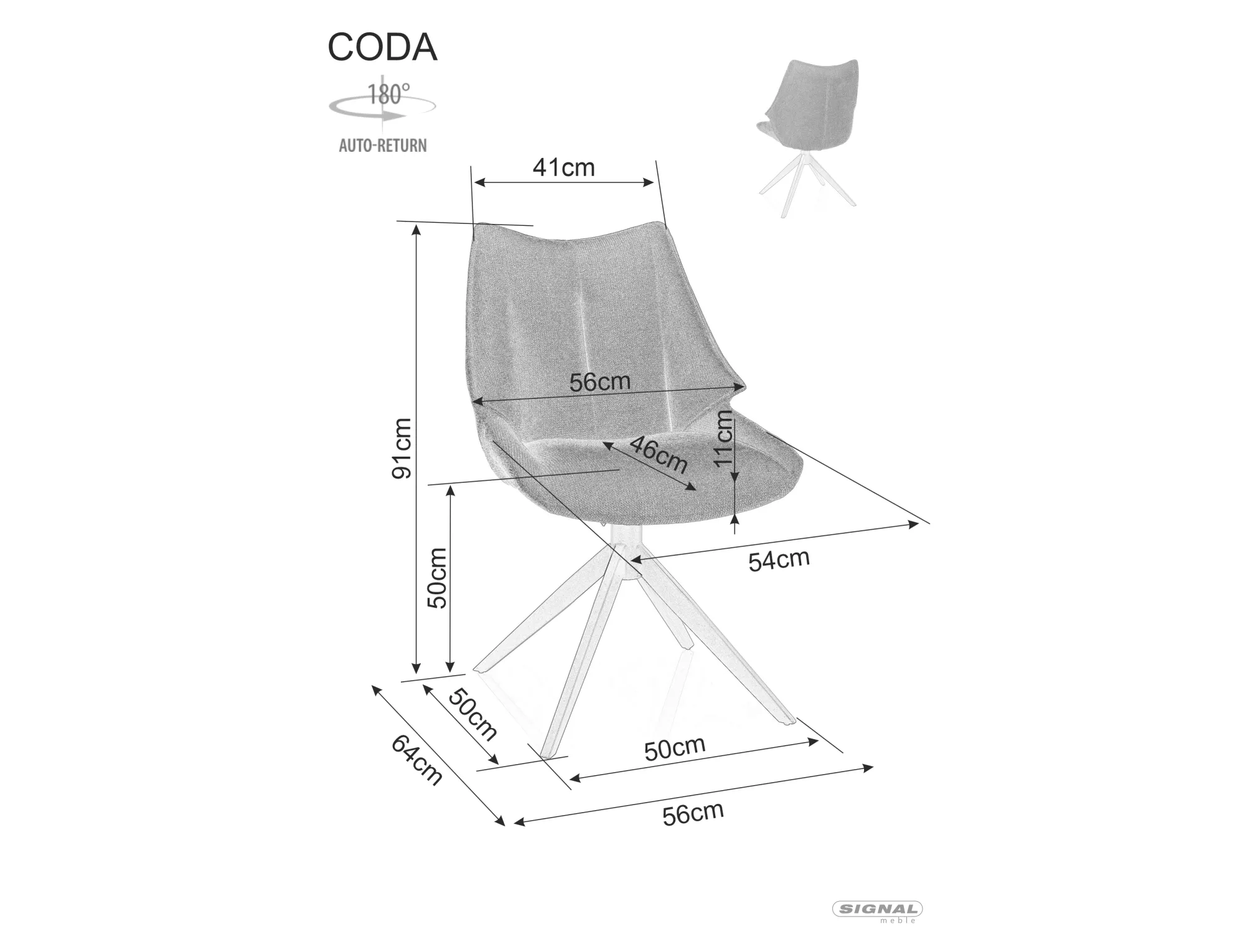 Стілець кухонний Signal CODA VARDO Чорний/Оливковий (15348240) - фото 4