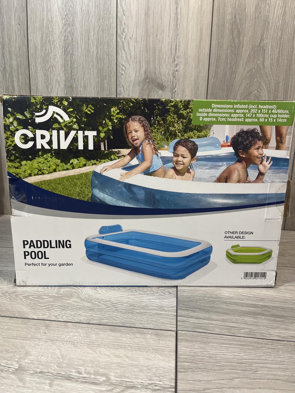 Басейн дитячий Crivit Paddling Pool з підголівником 202х151х46 см - фото 4