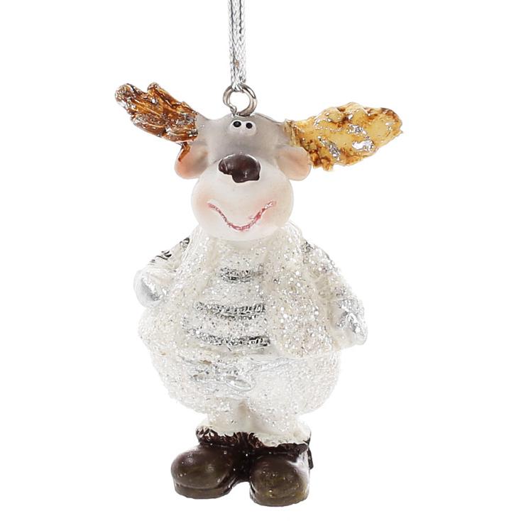 Елочное украшение BonaDi Олень Серебро (823-377)
