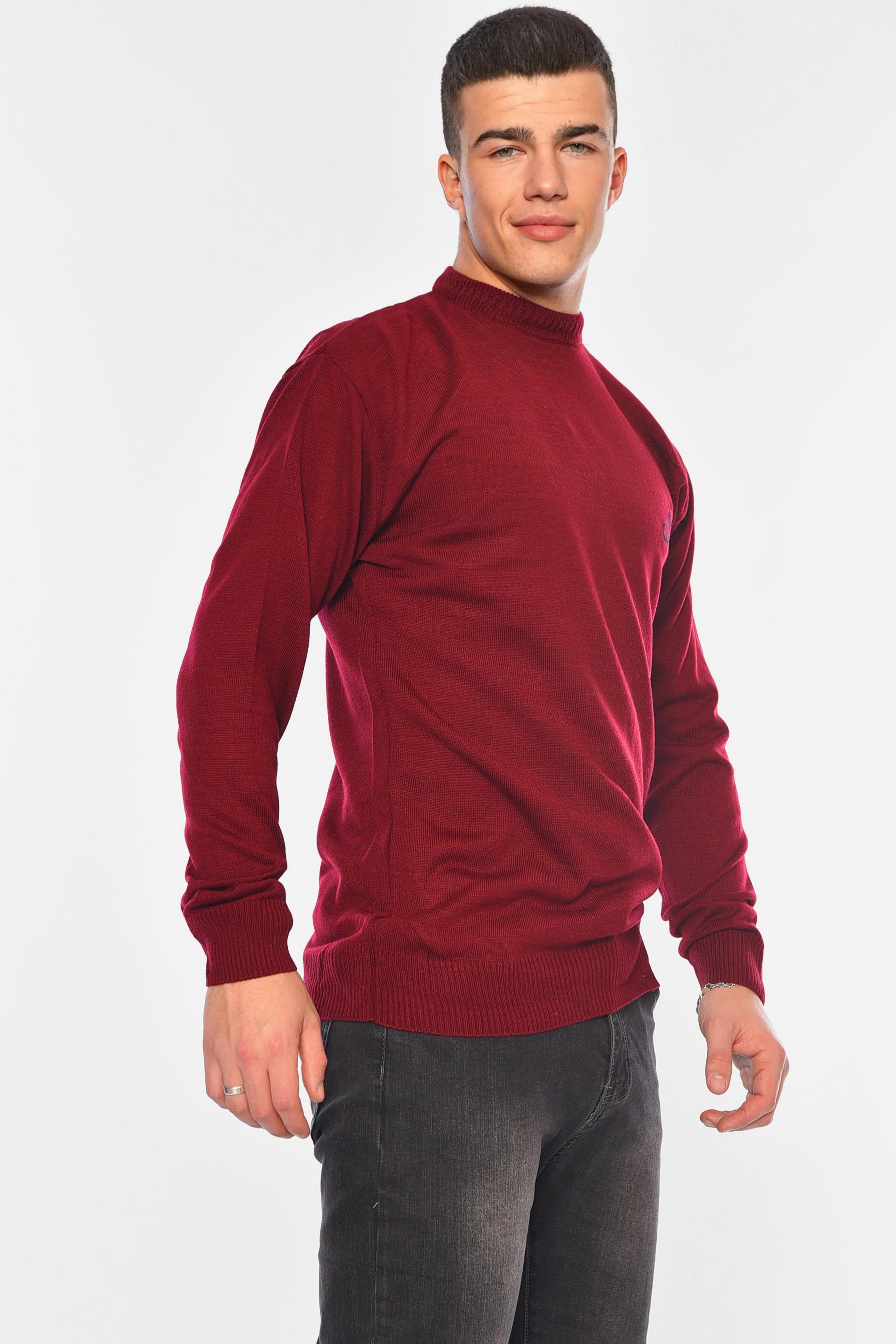 Свитер мужской однотонный M Бордовый (194505) - фото 2 Свитер мужской однотонный M Бордовый (194505) - фото 2