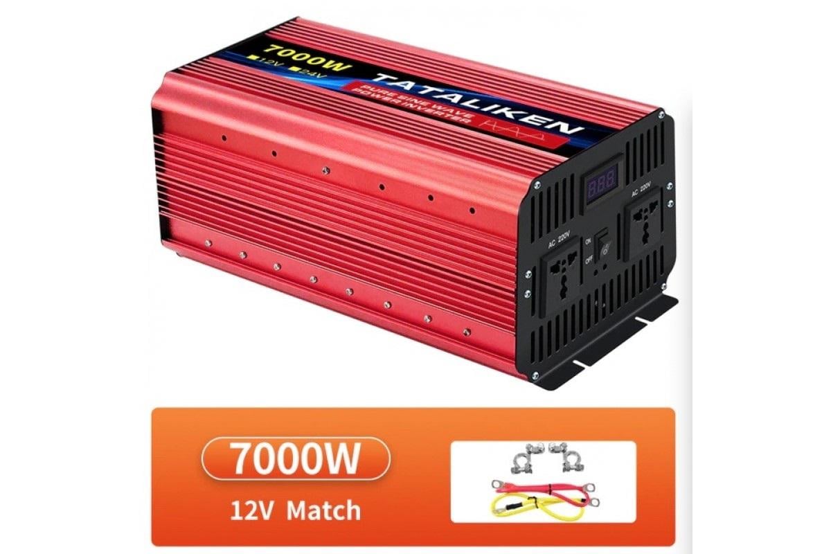 Инвертор портативный Tataliken 12-220 7000 Вт Красный (17997793) - фото 3