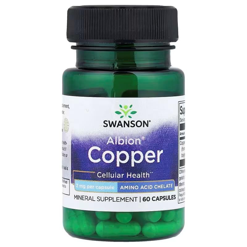 Медь Swanson Albion Copper 2 mg 60 caps