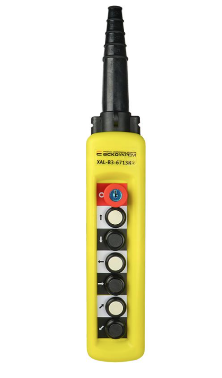 Пост тельферный АСКО-Укрем XAL-B3-6713К 6-положений 6NO+1NC с блокировкой/с ключом/одна скорость IP65 (A0140050022)
