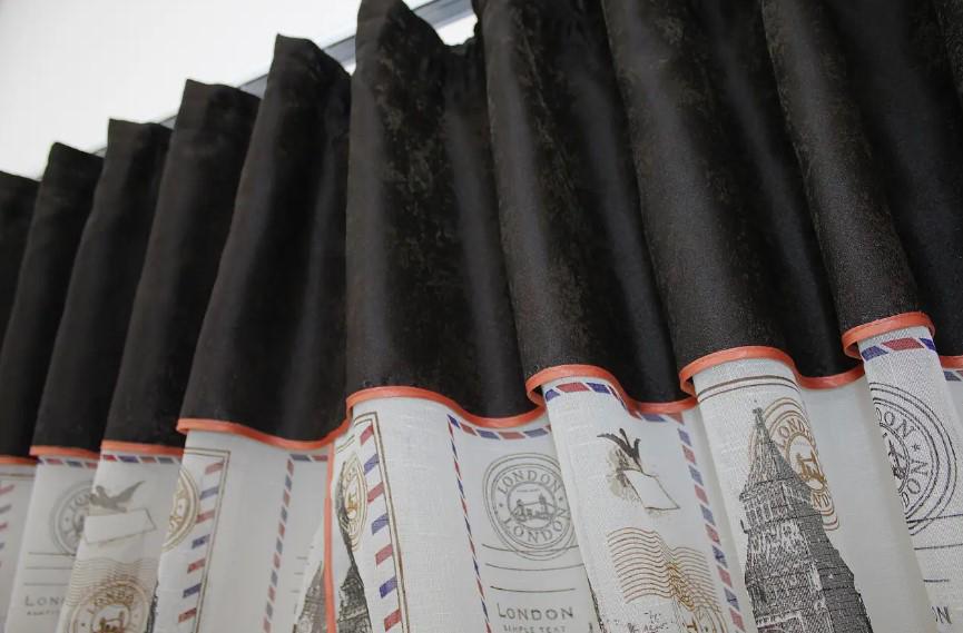 Фіранка на кухню льон/жакард 270х170 см Молочний/Венге (084к) - фото 4 Фіранка на кухню льон/жакард 270х170 см Молочний/Венге (084к) - фото 4