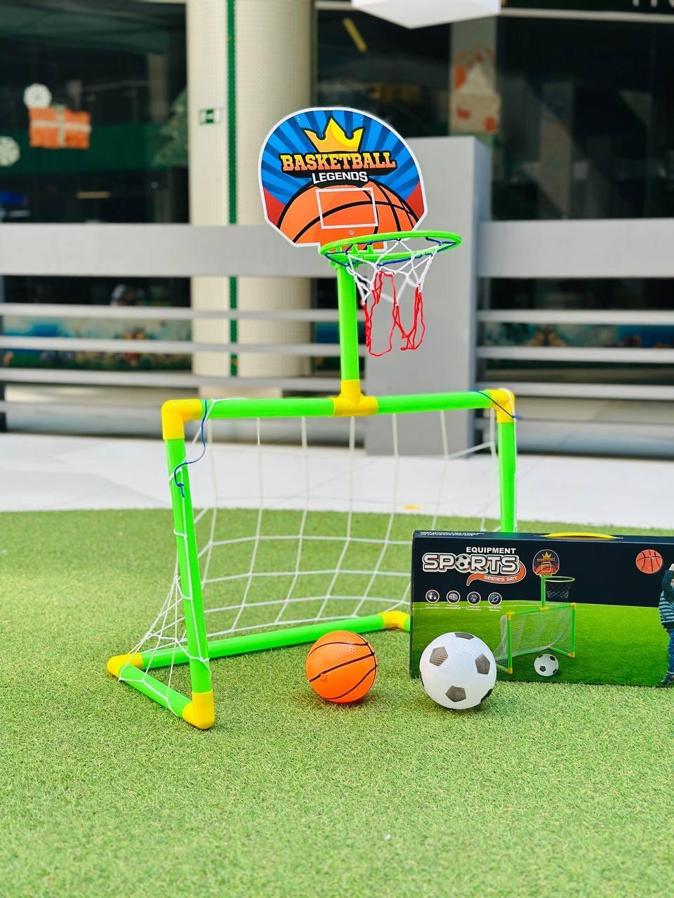 Футбольные ворота детские с баскетбольным кольцом/мячем/насосом (2656933744) - фото 6 Футбольные ворота детские с баскетбольным кольцом/мячем/насосом (2656933744) - фото 6