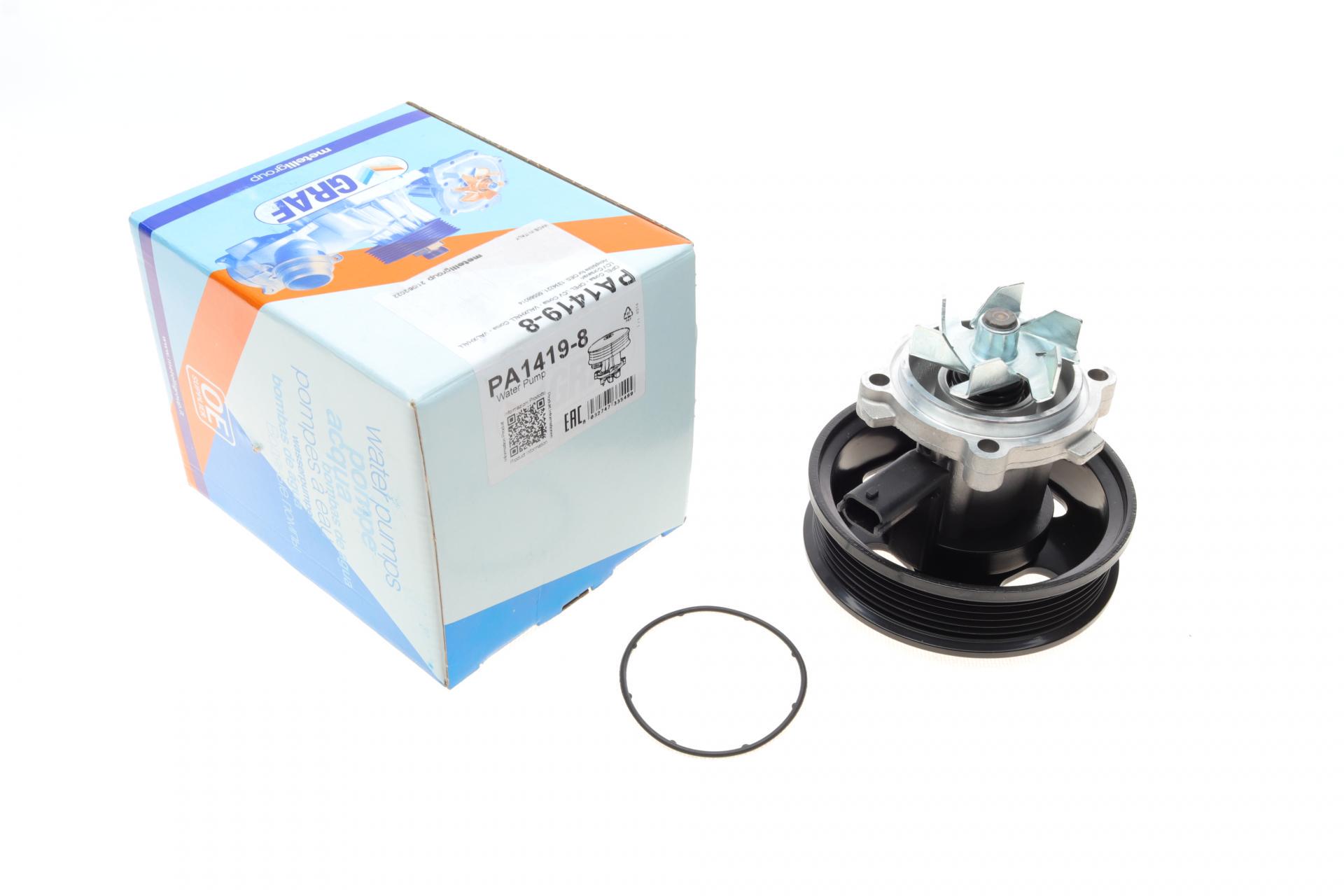 Насос воды Graf Opel Corsa E 1.3CDTI 14- АКПП 5z R/B 6 лоп 6 кан и датчик PA1419-8 (25589721)