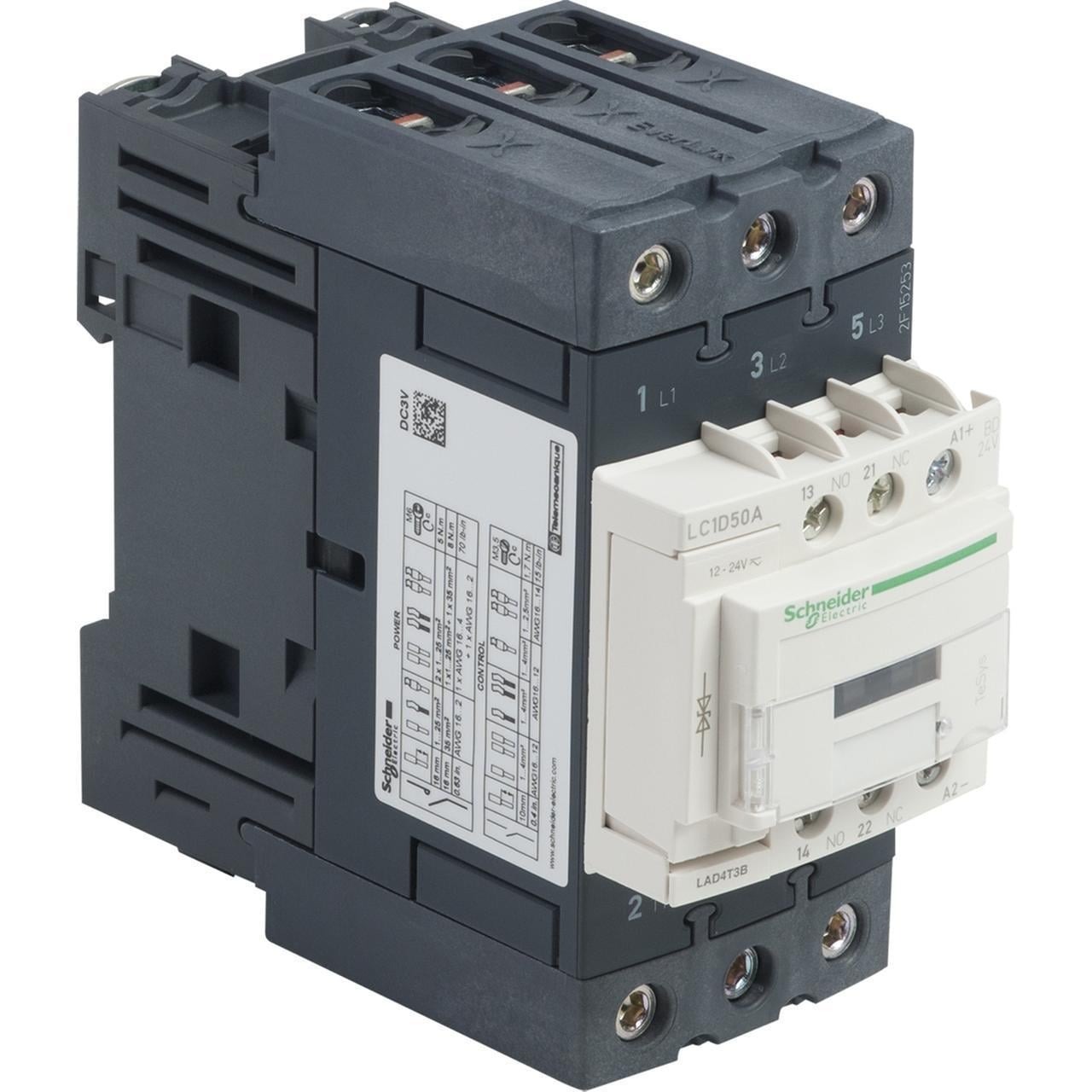 Контактор Shneider Electric TeSys D 3P 50A 3NO 24В/DC (LC1D50ABD)