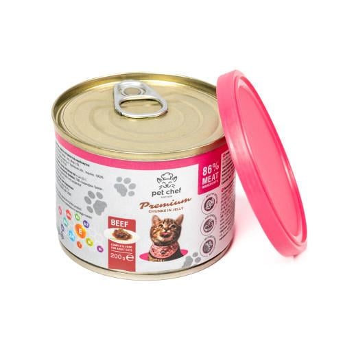 Корм влажный для взрослых кошек Pet Chef с говядиной 200 г - фото 5 Корм влажный для взрослых кошек Pet Chef с говядиной 200 г - фото 5