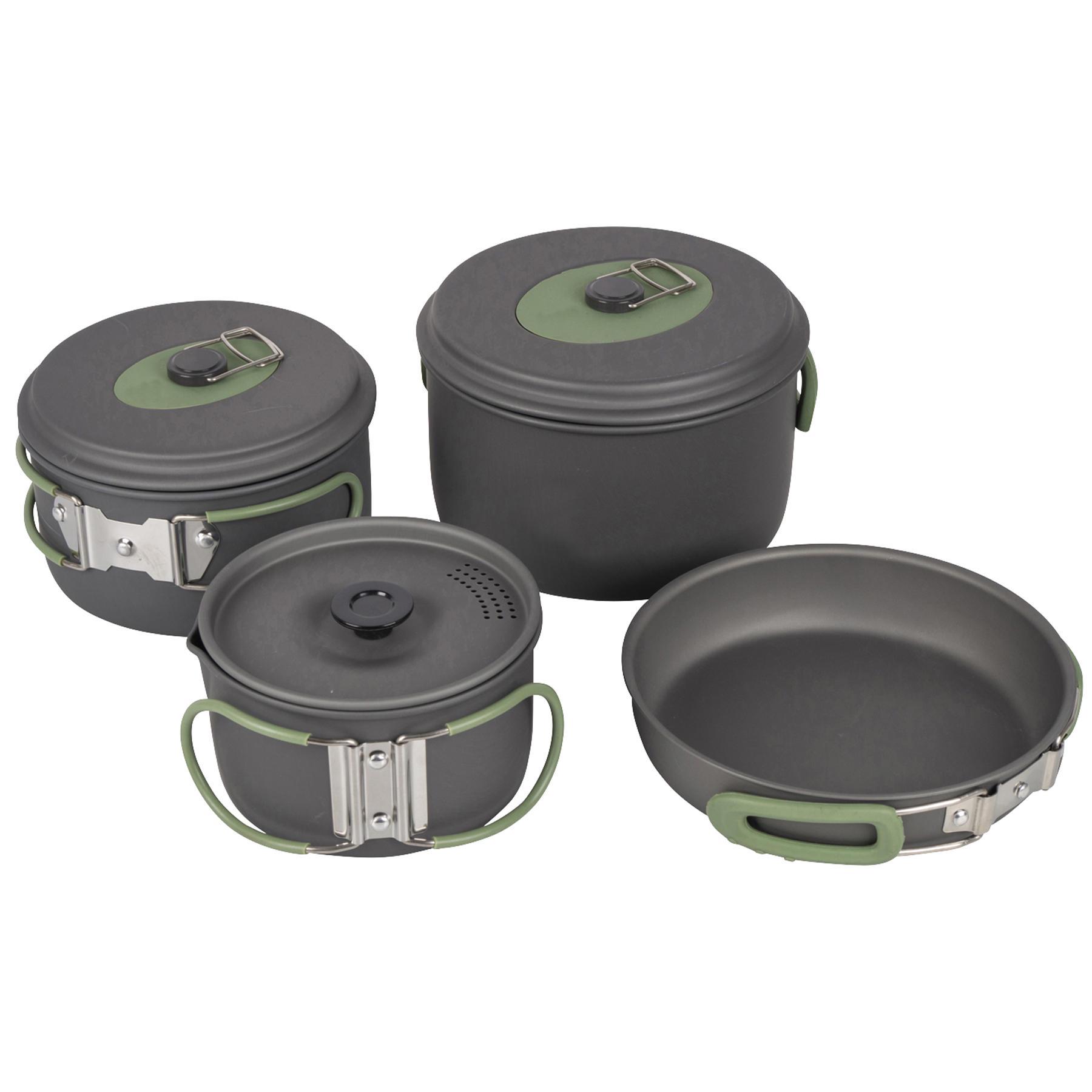 Набір посуду Bo-Camp Explorer 4 Pieces 19 Hard Anodized Grey/Green (2200241) - фото 2 Набір посуду Bo-Camp Explorer 4 Pieces 19 Hard Anodized Grey/Green (2200241) - фото 2
