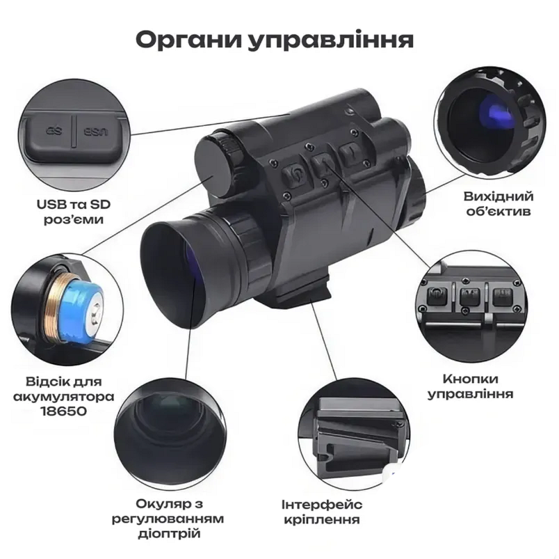Прилад нічного бачення NVG30 Night Vision з кріпленням на шолом - фото 5 Прилад нічного бачення NVG30 Night Vision з кріпленням на шолом - фото 5