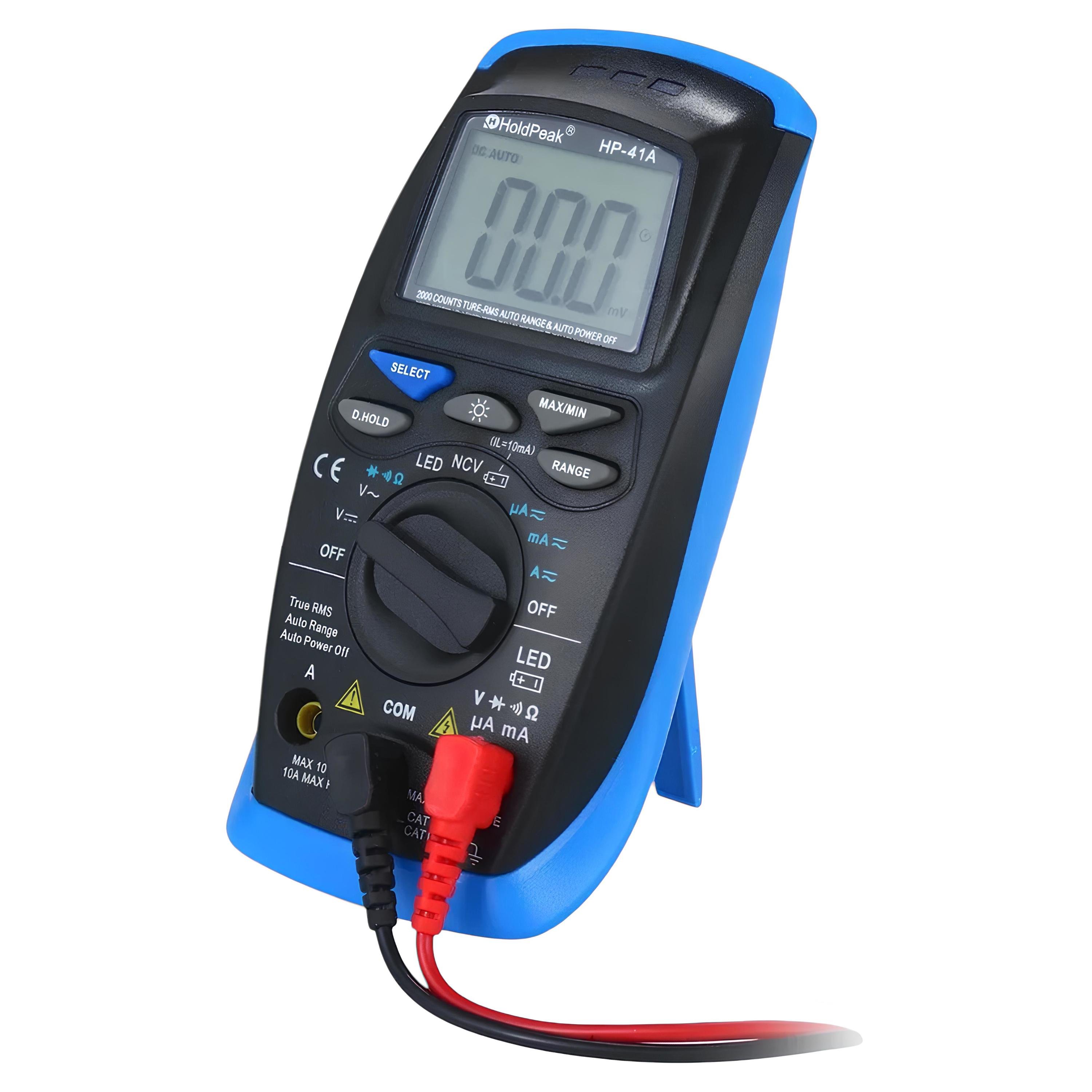 Мультиметр цифровий HoldPeak HP-41A TrueRMS 2000 відліків 600 В 10А AC/DC 20МОм - фото 4 Мультиметр цифровий HoldPeak HP-41A TrueRMS 2000 відліків 600 В 10А AC/DC 20МОм - фото 4