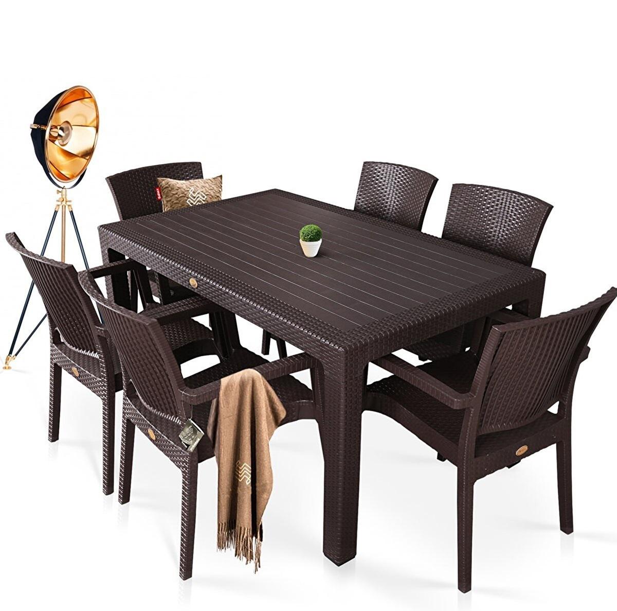 Комплект мебели садовыхстул Вики 6 шт. со столом Осло коричневый (26248740)