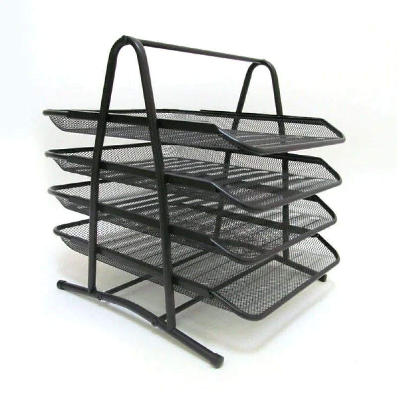 Лоток для бумаги горизонтальный Josef Otten Сетка металлический на 4 отделения Черный Лоток для бумаги горизонтальный Josef Otten Сетка металлический на 4 отделения Черный