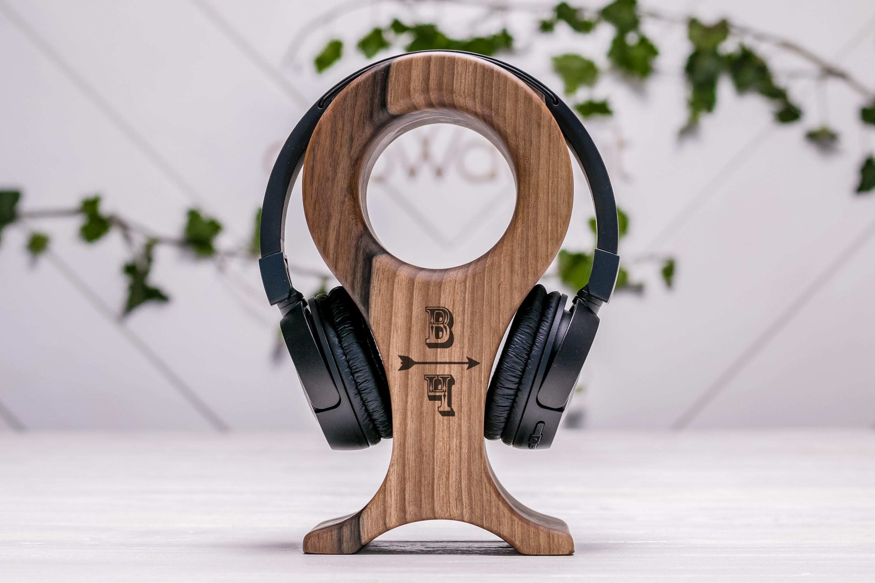 Подставка EcoWalnut для наушников из дерева с логотипом (EW-40)