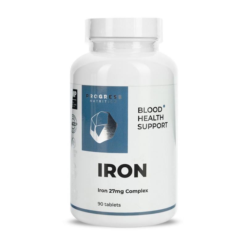 Залізо з цинком і вітамінами групи B Progress Nutrition Iron 27 mg 90 табл.