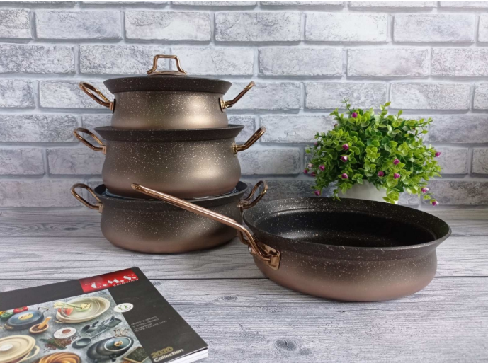 Набор посуды OMS с антипригарным покрытием для индукции 7 предметов Bronze (3044-ind-bronze)