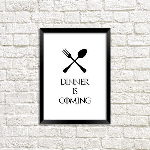 Постер в рамке Dinner is coming 15x21 см A5 (MT5_18A018)