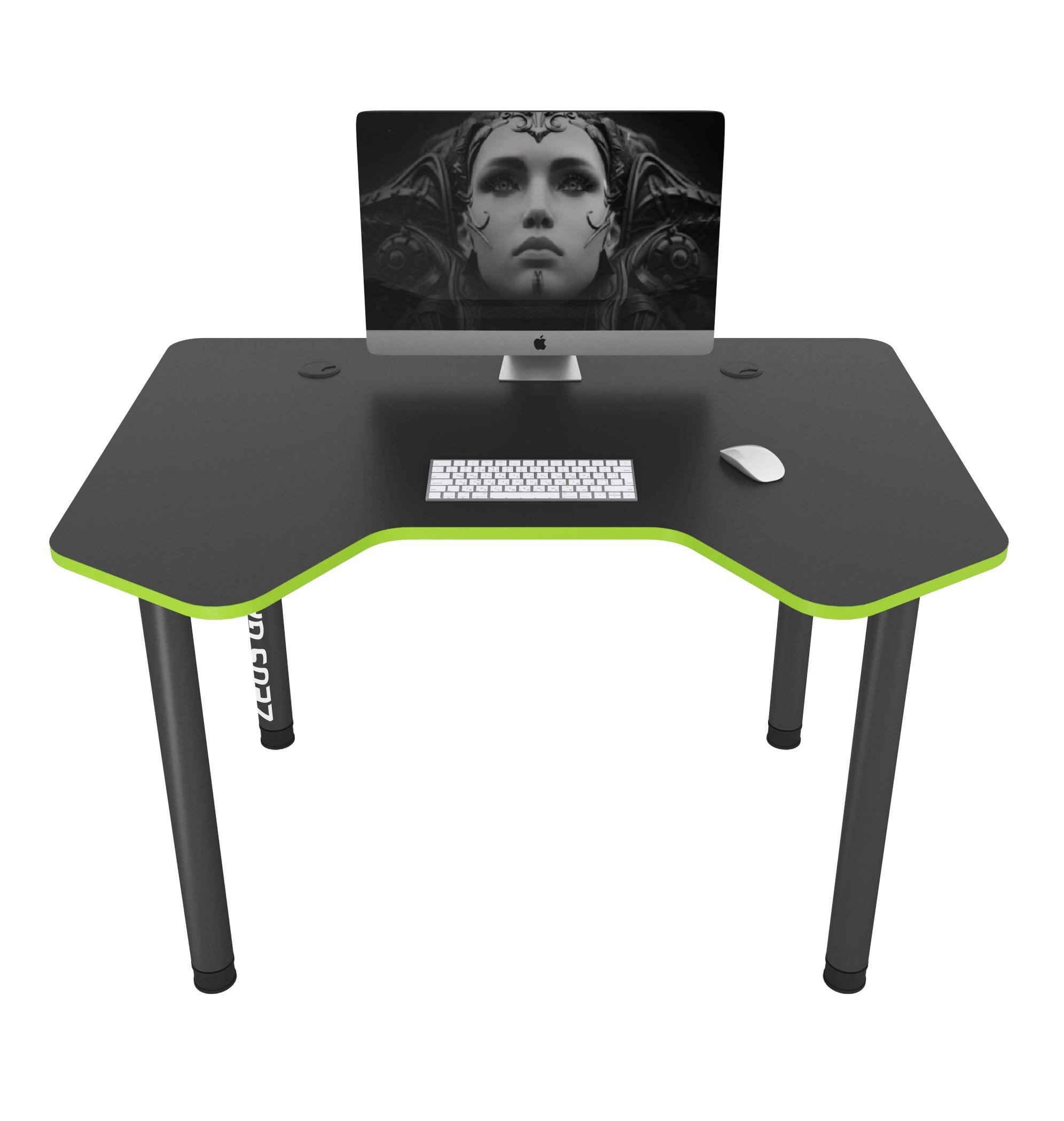 Стол геймерский Zeus Pixel ЛДСП Черный лайм