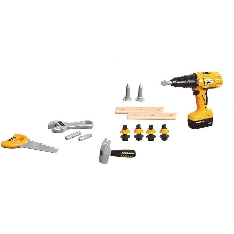 Игровой набор инструментов 15 элементов/шуруповерт Yellow (162754)