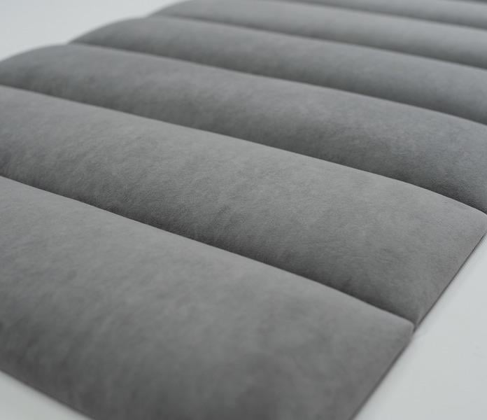 Стінова панель самоклеюча м'яка Soft Pan велюр 15x60х3,7 см матовий Сталь (156001) - фото 2