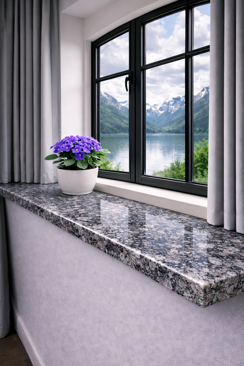 Подоконник гранитный Корнин 1500х300х30 см Серый (ПО-0014-1500)