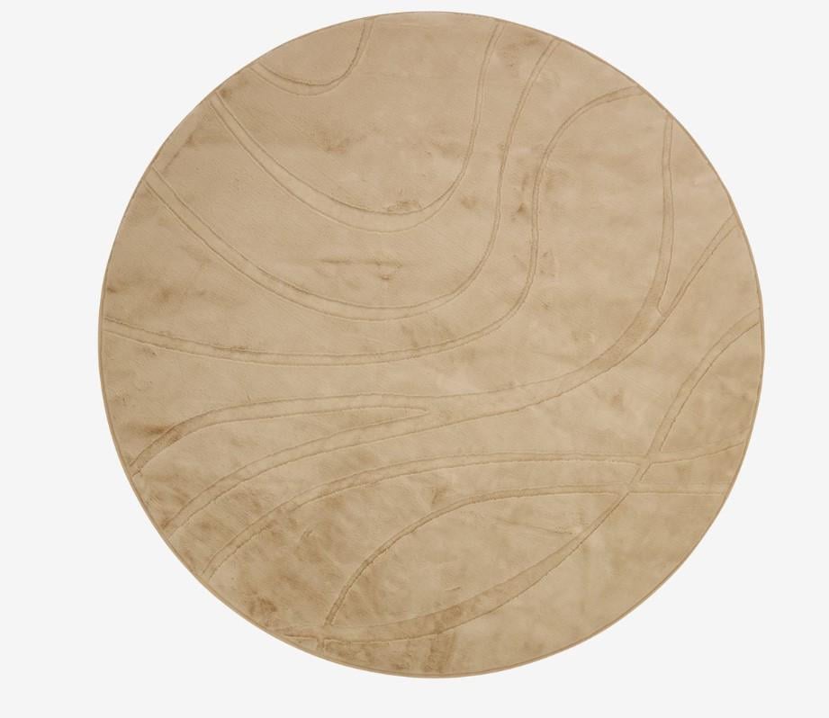 Ковер из полиэстера d 160 см Бежевый (b8c5ac6b)