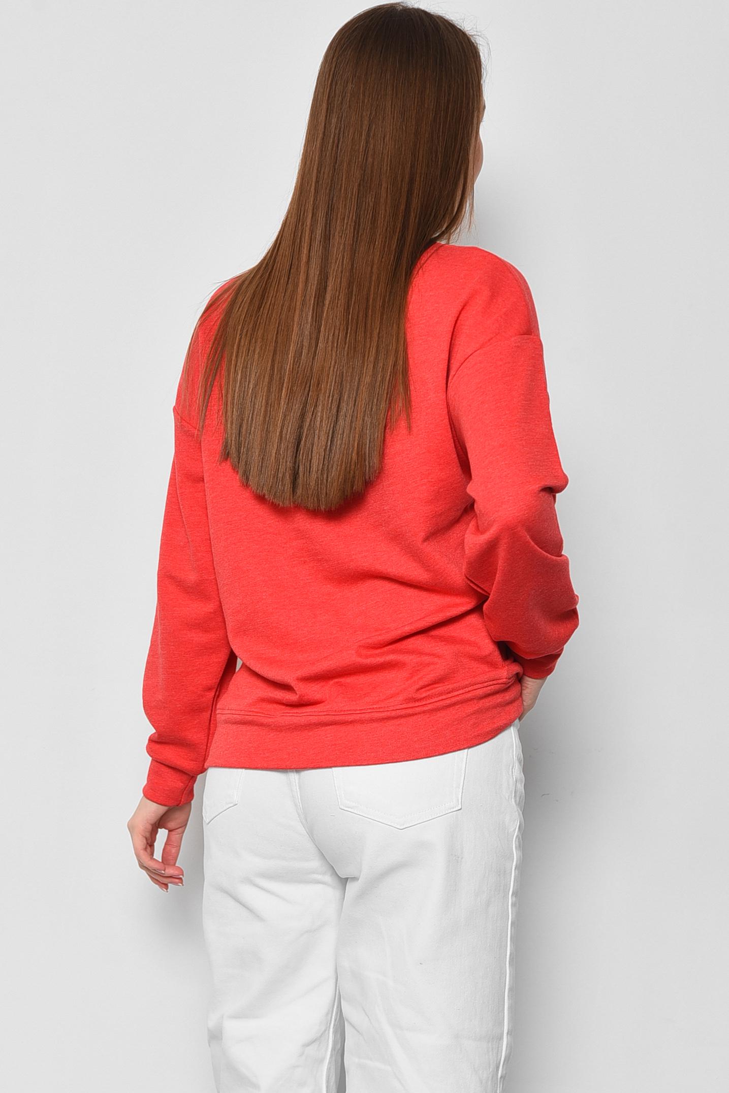 Свитшот женский полубатальный XL-2XL Красный (177422) - фото 3