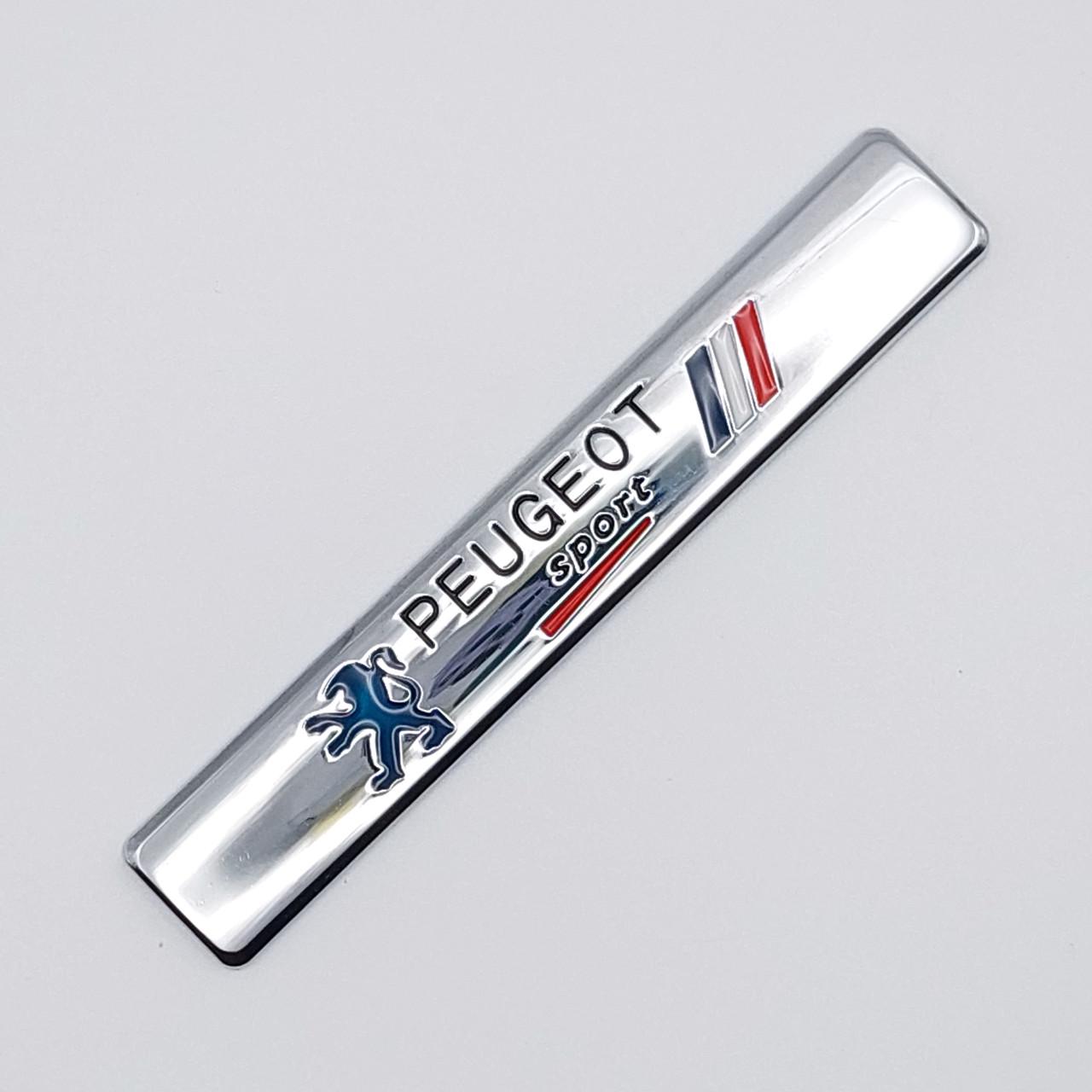 Эмблема плашка Peugeot 9,2х1,2 см Хром глянцевый (1756791207)