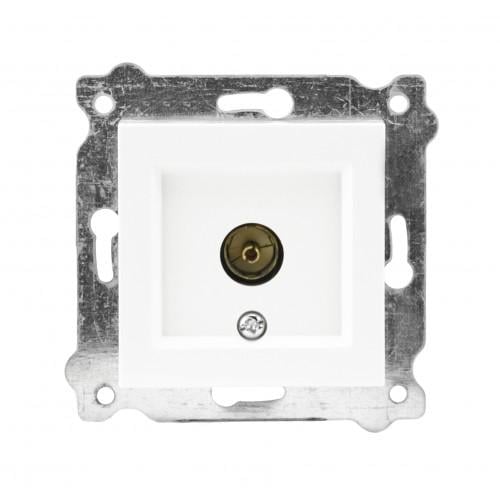 Механизм розетки ТВ проходной врезной EXEN Белый