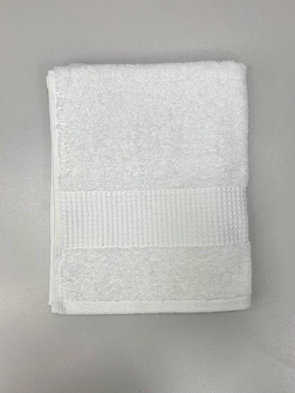 Рушник махровий з бордюром 100% бавовна 50х90 см Білий (9395776)