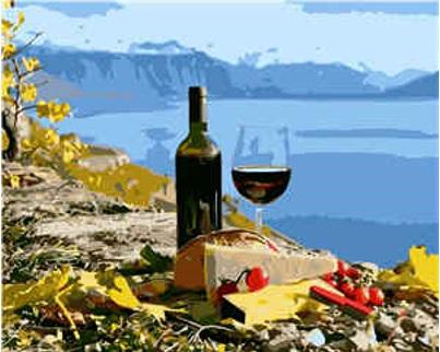 Набор для росписи по номерам Strateg Вино у моря 40х50 см (VA-1132-mt)