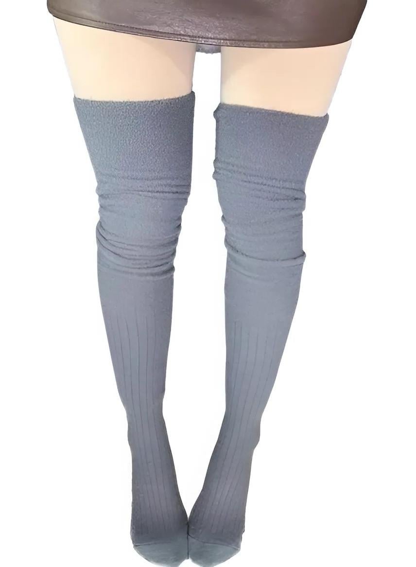Чулки теплые под кашемир высокие One size Серый (M8-59-1513-С) Чулки теплые под кашемир высокие One size Серый (M8-59-1513-С)