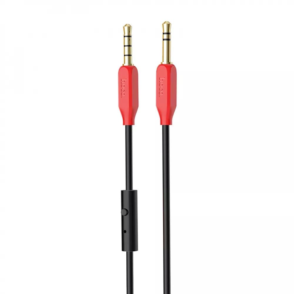 Кабель AUX Hoco UPA12 With Mic 100 см Black/Red