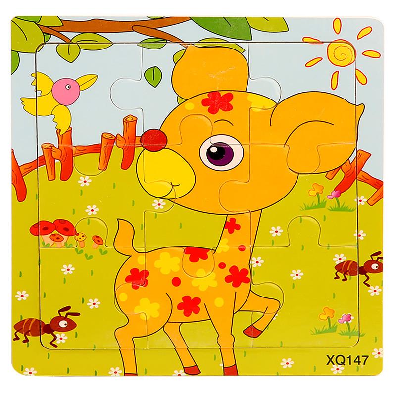 Пазл-рамка деревянный Олененок из 9 элементов 15x15 см (1896043281)