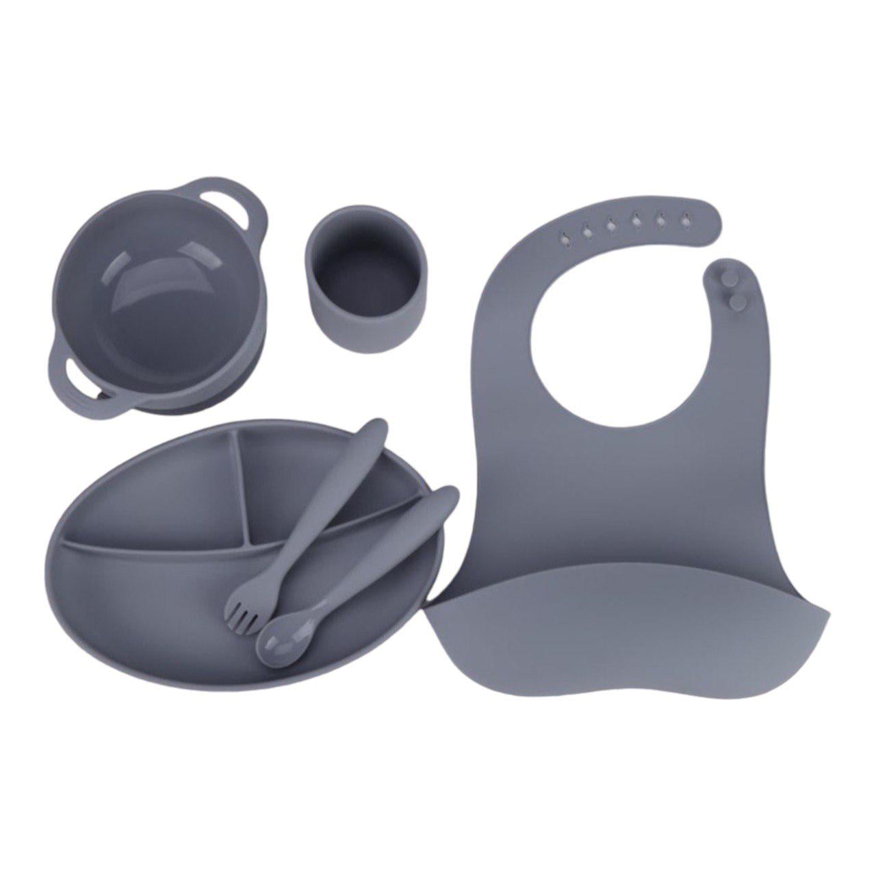 Комплект силиконовой посуды для детей 6 пр. Grey (11169126)