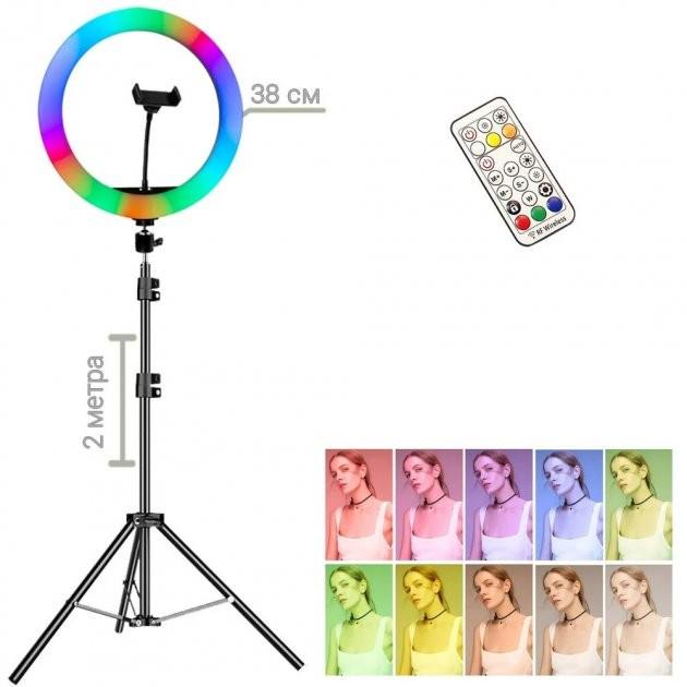 Кольцевая лампа MJ38 RGB с зажимом для телефона со штативом 38 см (333222221111666677777) - фото 6 Кольцевая лампа MJ38 RGB с зажимом для телефона со штативом 38 см (333222221111666677777) - фото 6