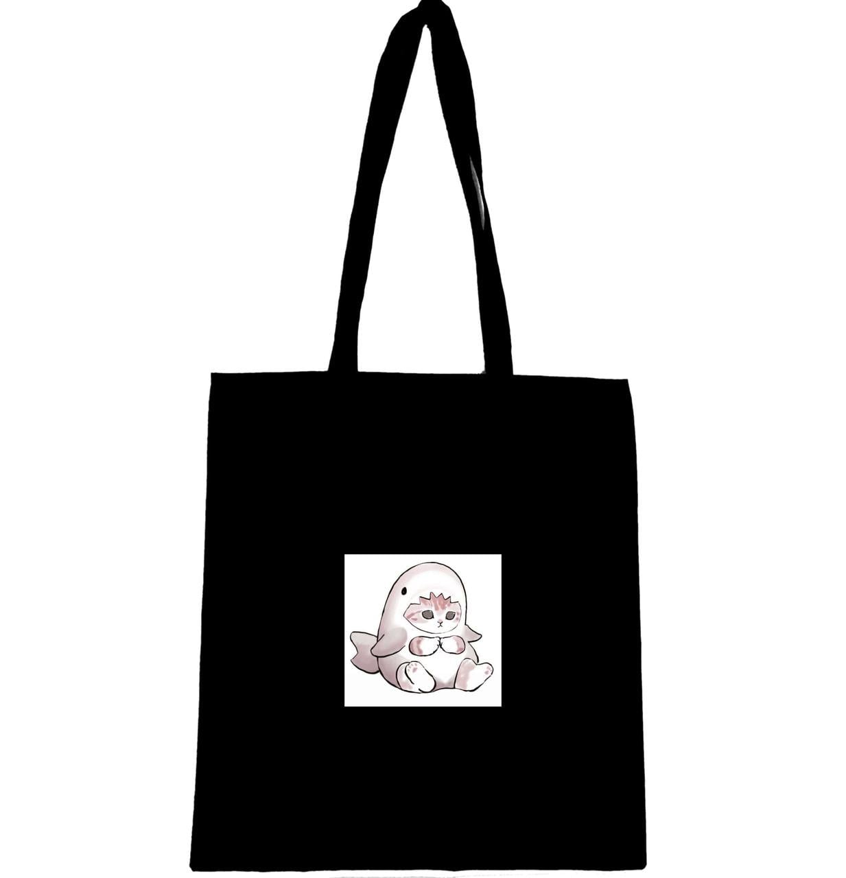 Еко-сумка з принтом Милий котик акула (639)