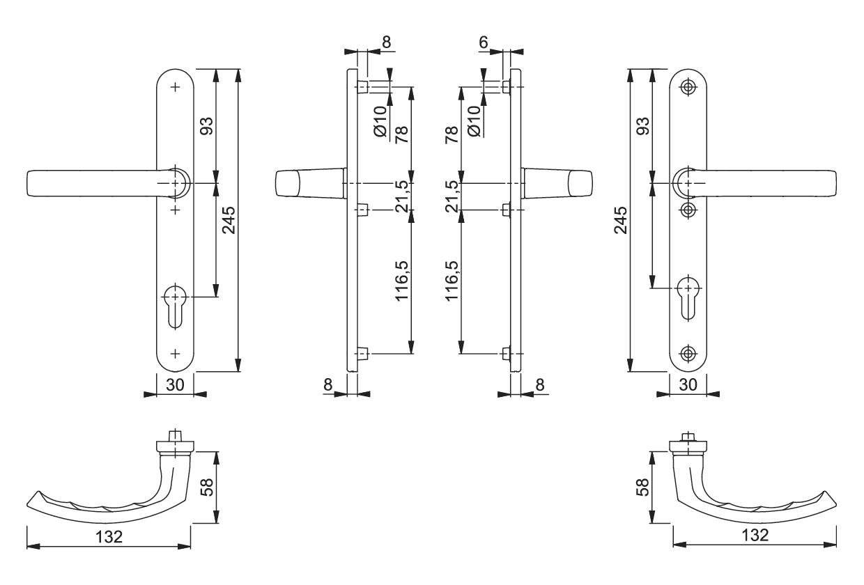 Натисний гарнітур Hoppe LIEGE 1540/3346 SST-LL F7016 8PZ-92 67-72 антрацит - фото 2