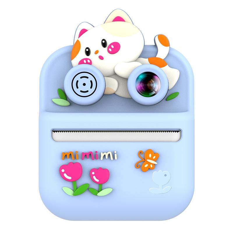 Детская фотокамера с мгновенной печатью S3 Котик Голубой (463/2)