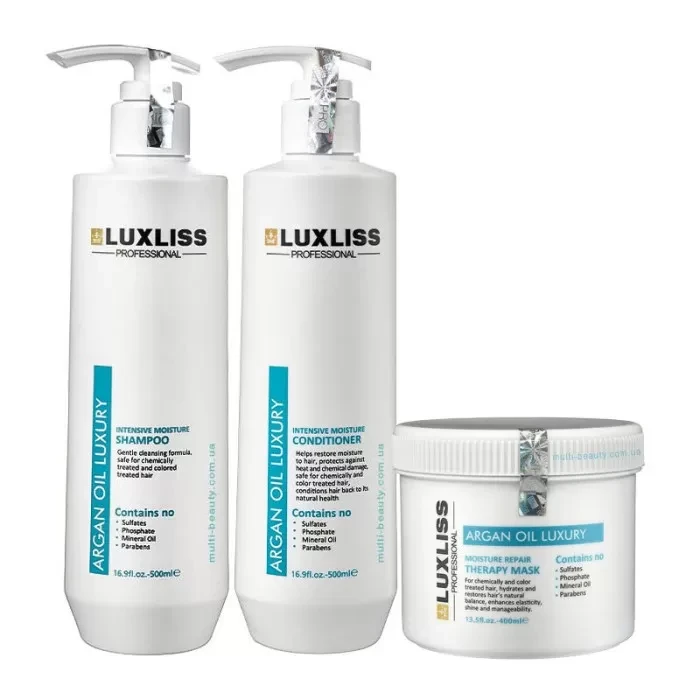 Набір шампунь кондиціонер та маска для волосся Luxliss Argan Oil Luxury Intensive Moisture (2687667903)