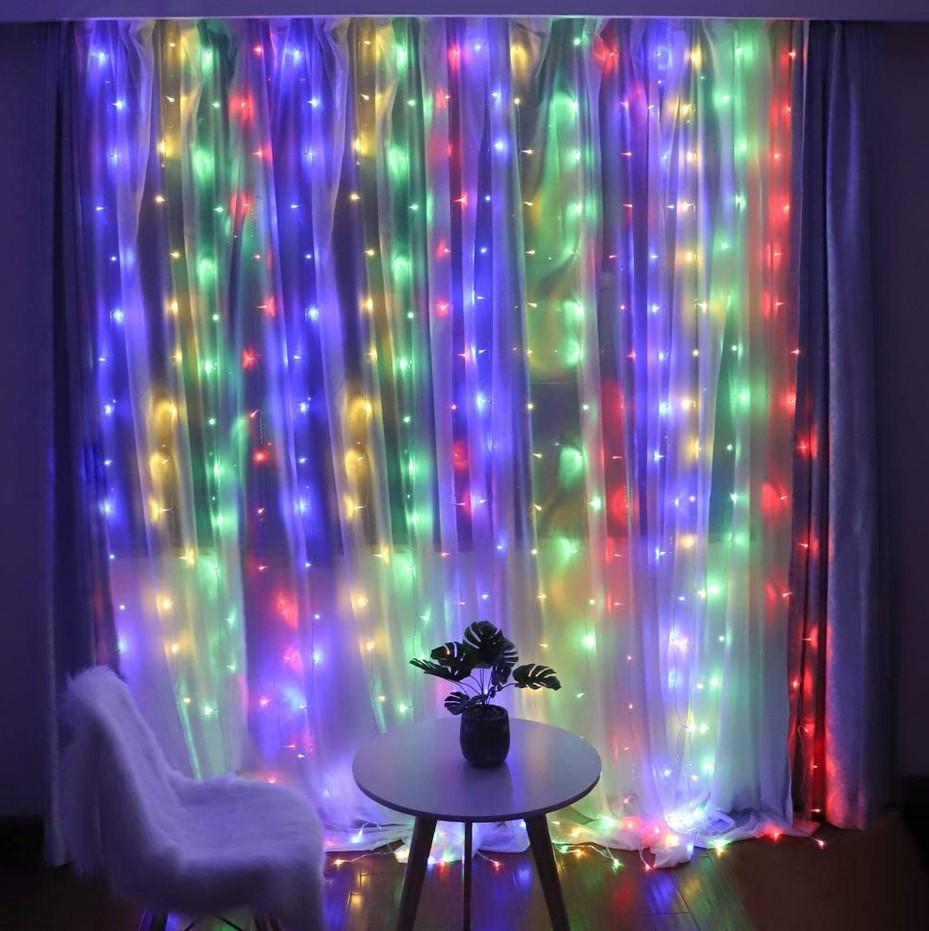 Гірлянда водоспад 400 LED 3х3 м Різнокольоровий (1539372309)