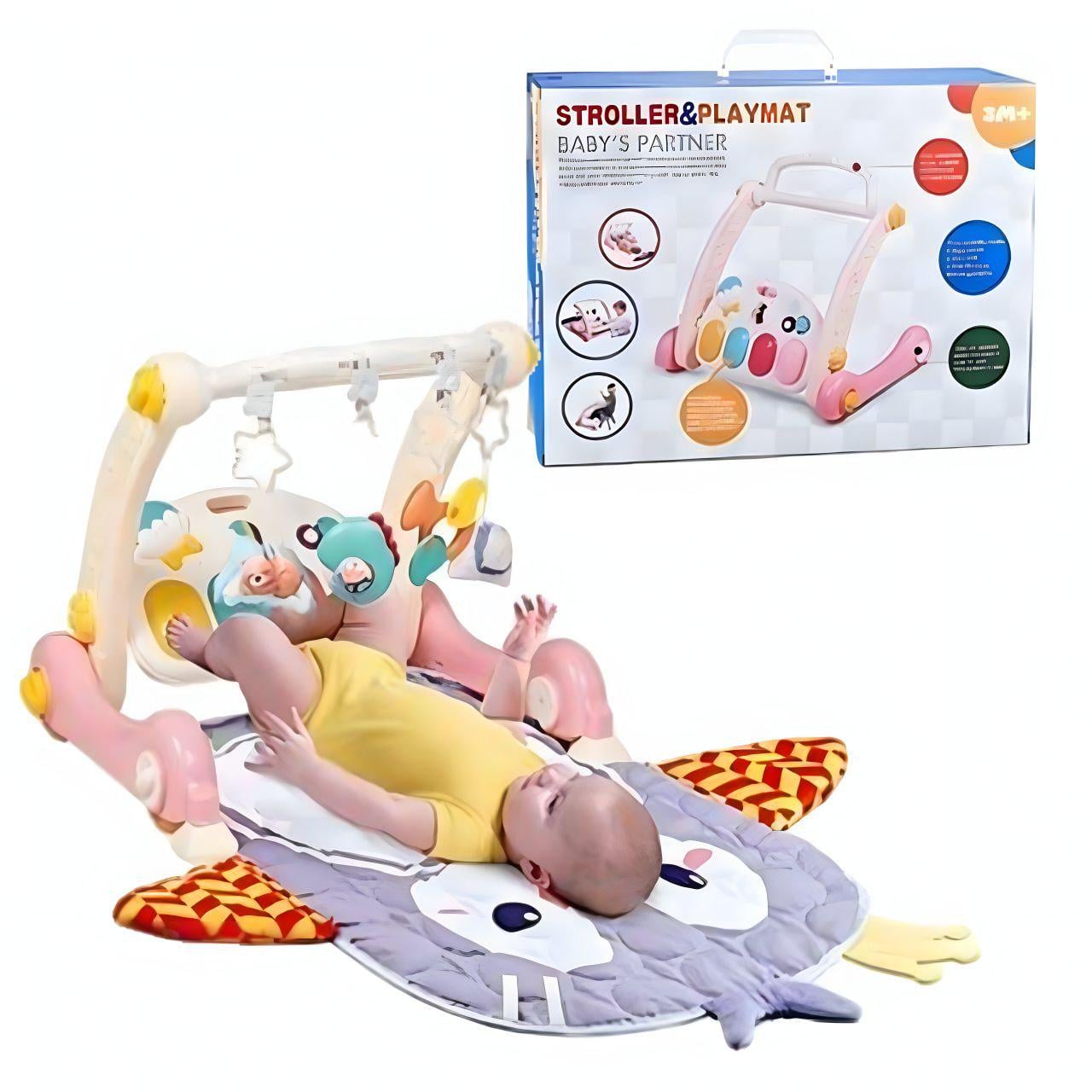 Развивающий коврик с музыкальной панелью и элементами для моторики